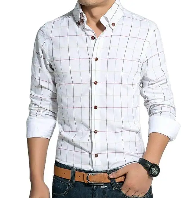 Camicie da uomo a quadri moda Design personalizzato vendita calda abbottonare camicia di lusso per ragazzi