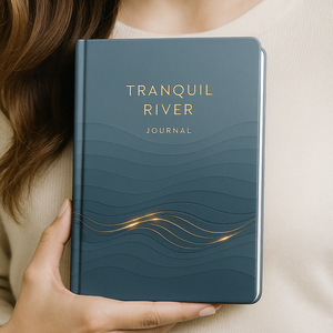 สมุดบันทึกปกแข็ง LABON Tranquil River Journal รุ่นพรีเมียม สีน้ำเงิน ลายคลื่นนูน ปั๊มฟอยล์ทอง สำหรับเขียนบันทึกการวางแผน การดูแลตนเอง - Product Image 5