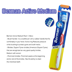 Berman Active Medium Pack 1 Electric Toothbrush Bamboo PP Handle Round Pattern for Adult Home Use Toothbrush Whitening Feature - Product Image 5