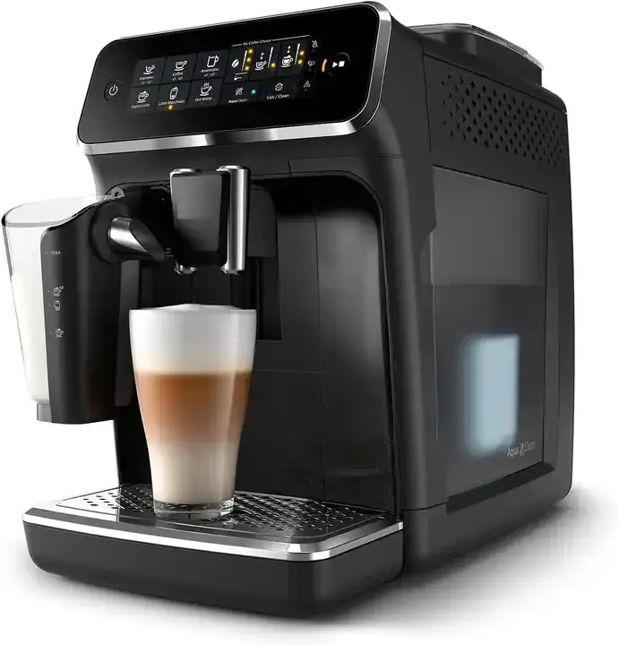 เครื่องชงกาแฟเอสเปรสโซอัตโนมัติซีรีส์ 3200 ที่มียอดขายสูงสุดของ Phil' lips พร้อมลาเต้โก้และกาแฟเย็น