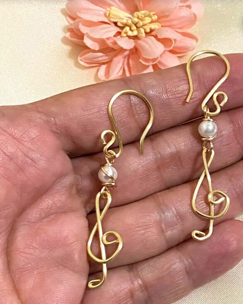 ราคาขายส่งต่างหู Treble Clef 925 เงินสเตอร์ลิงต่างหูทองเครื่องประดับต่างหูทําด้วยมือสําหรับฤดูร้อน