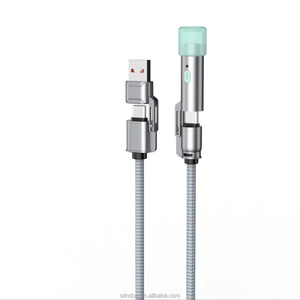 C1 100W 4-in-1 Multi-<strong>Function</strong> Type-<strong>C</strong> USB Charging Cable High Quality 1.5M Pure Copper Braided Wire Lighter Data Cable - Product Image 1