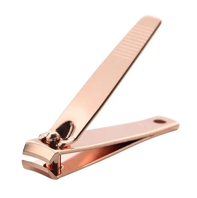 Manicure Pedicure Nail Clipper Cortador de unhas Ferramentas de aço inoxidável Logotipo personalizado Dedo Beleza Rose Gold Color Cut Característica Material