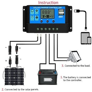 Солнечный регулятор 10A 20A 30A PWM Контроллер заряда для солнечной панели системы зарядного устройства - Product Image 4