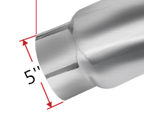 Multisize Exhaust Elbow <strong>Tip</strong> 5'' for I.<strong>D</strong> and 6'', 7'', 8'' for O.<strong>D</strong> 23'' Length Polished Chrome Exhaust <strong>Tip</strong> for Truck Muffler - Product Image 4