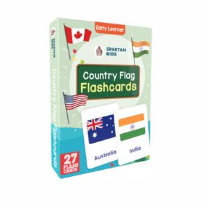 SPARTAN KIDS World Country Flags 2nd Edition 27 Easy Fun Early Learning Flash Cards 1-6 Years Cognitive Development of Baby Kids - Product Image 1