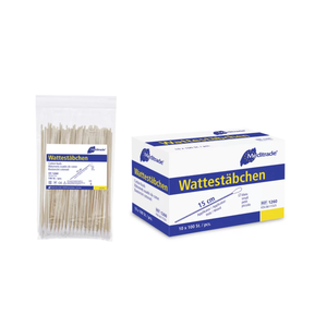Meditrade Cotton <strong>Swabs</strong> Made of Wood, Small Head 15 cm Box (10 Bags) - Product Image 1