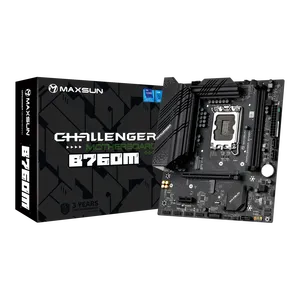 MAXSUN Challenger B760M Motherboard Intel 12th Processor <strong>Support</strong> <strong>Desktop</strong> Gaming 4xDIMM DDR5 ATX SATA 3xM.2 LGA 1700 Single - Product Image 1