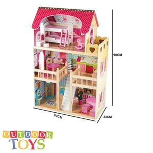 Casa de boneca de madeira mooa leds com 18 acessórios para meninas | brinquedos ao ar livre | pronto para enviar da espanha - Product Image 5