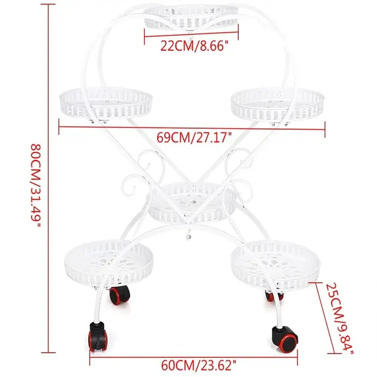 屋内/屋外の庭の植物の鉢の使用のためのプレミアム品質の安い北欧の白いハート型の多層鉄金属植物スタンド