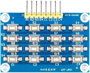 4x4 Matrix 16 Tastatur Tastatur modul MCU Micro computer Development Board 16-Tasten-Lernkarte