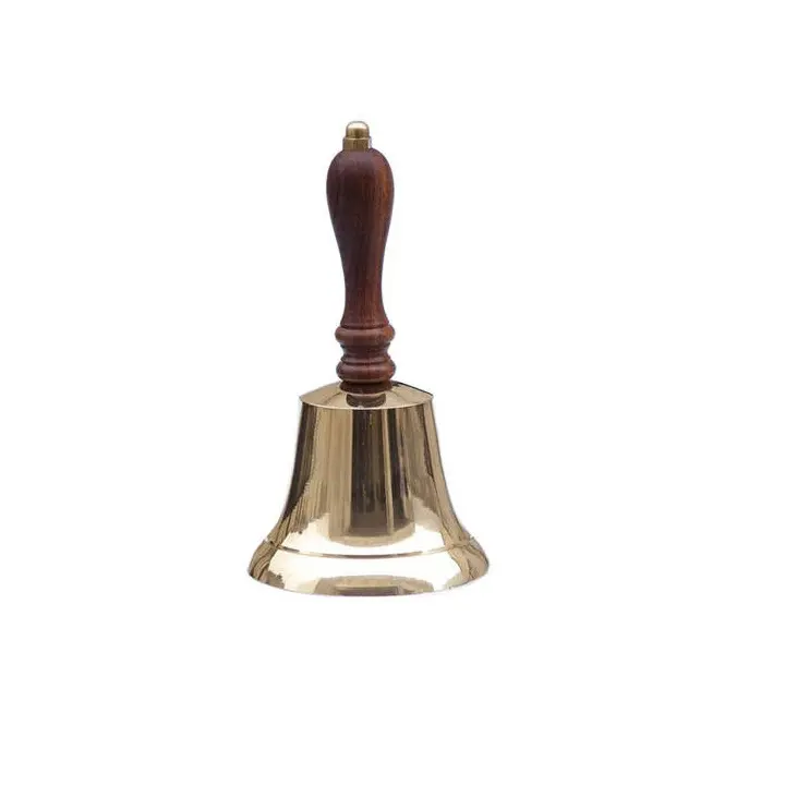 Design di arrivo in ottone massiccio campanello vintage all'ingrosso per il ricevimento della scuola negozio di cena hotel campane di natale made in india 2023