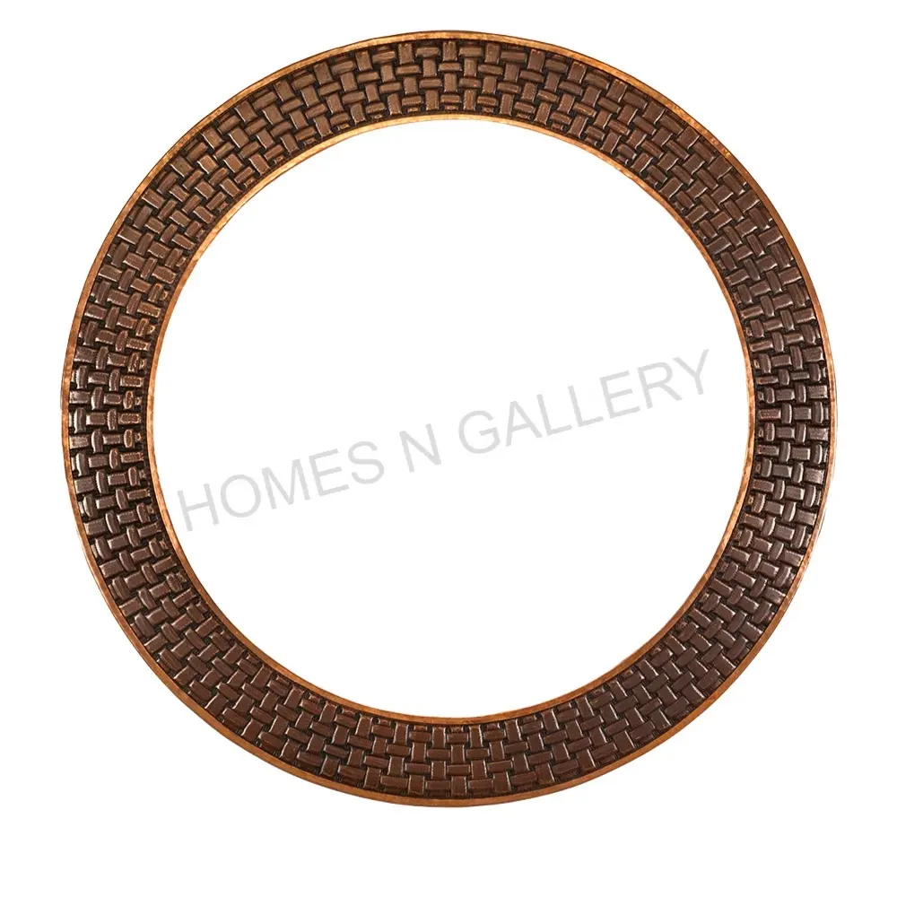 High Quality Antique Copper Round Wall Mirror With Hammed Design For Indoor Wall Decorative Metal Copper Mirror At Low Prices