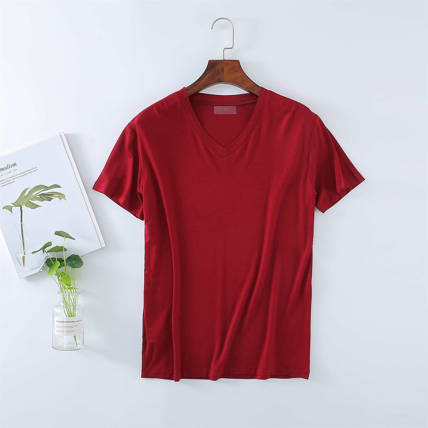 Burgundy V-Neck