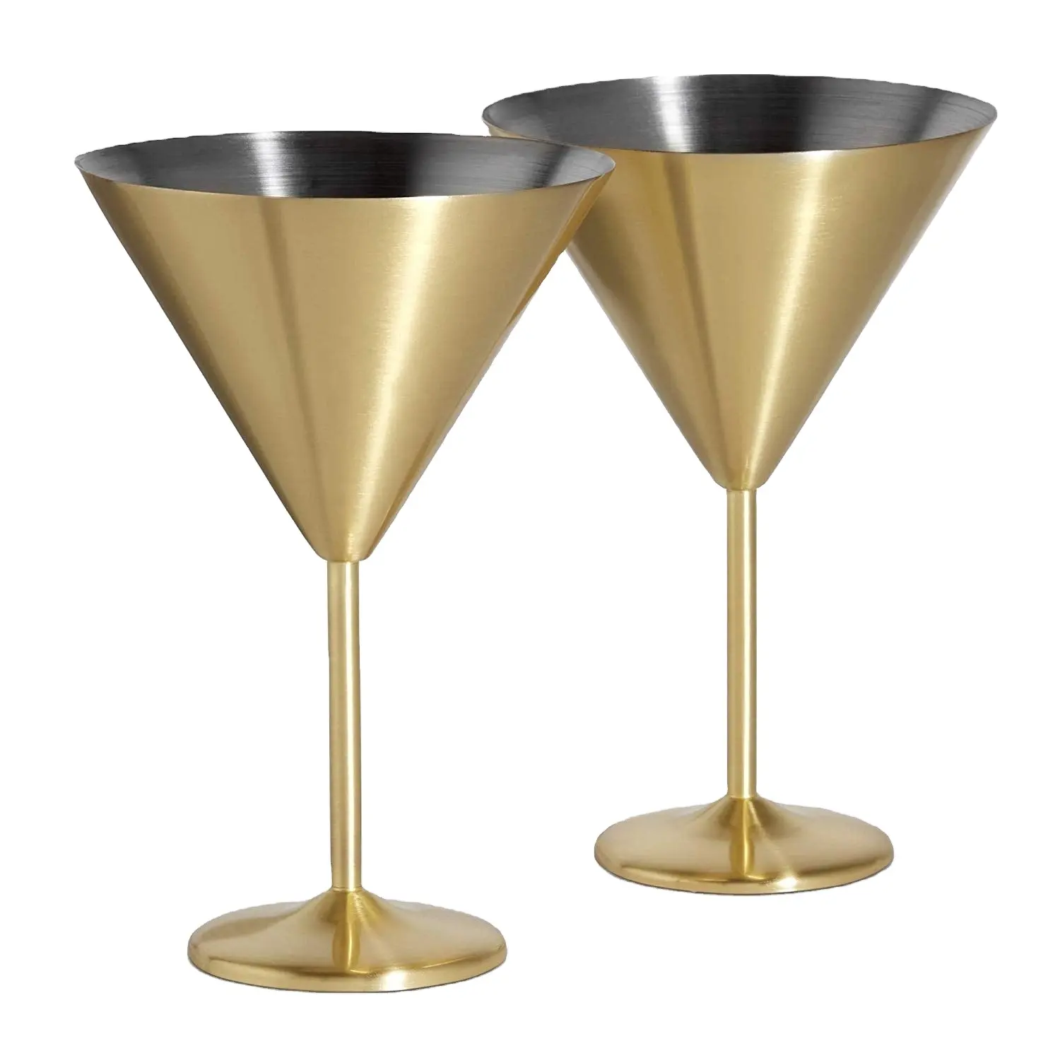 Vente chaude nouveau design Or Grande Capacité 304 18 8 acier inoxydable martini verre Verres à Cocktail 240 ml pour le parti et événements