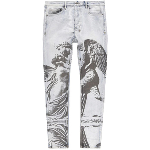 Quần bò cạp cao màu đen cho nam quần bò denim <span class=keywords><strong>in</strong></span> hình cắt thẳng quần rách thoáng khí Quần Cạp giữa dệt thoáng khí thoải mái - Product Image 6