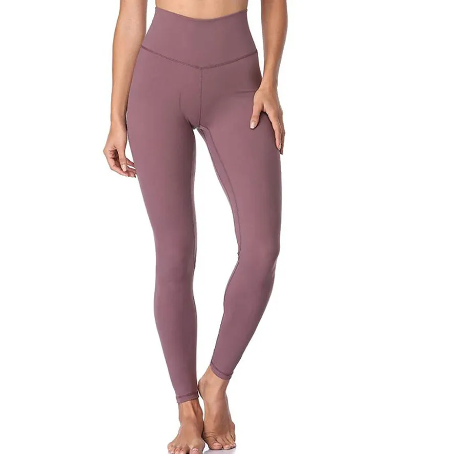 Pantalones de yoga personalizados más vendidos, mallas de entrenamiento de cintura alta para mujer, mallas desteñidas sin costuras para mujer