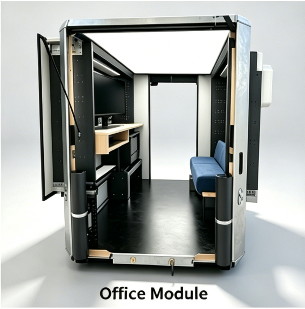 Module de bureau bleu simple