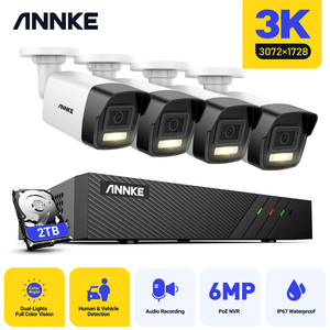 ANNKE 8CH 3K(5MP) Sistema de 4 cámaras CCTV con 2TB preinstalado AI Smart Dual Light POE IP Cámara de seguridad con audio - Product Image 2