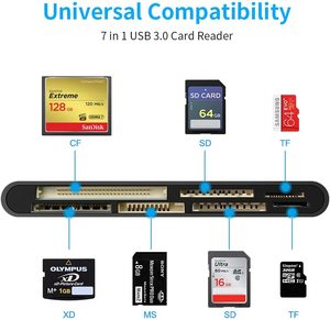 OEM 7 in 1 Speicher karten adapter Hub USB C USB 3.0 Multi-Kartenleser für SD SDXC SDHC CF CFI TF Windows/Mac/Linux/Android