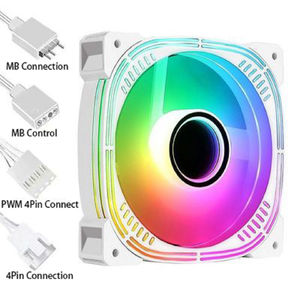 Venta caliente computadora RGB ventilador color blanco Efecto de luz Computadora de escritorio Ventilador de PC