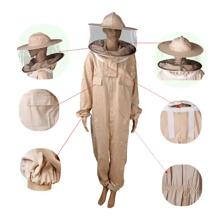 Traje de abeja para mujeres, hombres, profesionales o principiantes-Traje de apicultor de cuerpo completo Chaqueta protectora de abeja con capucha, pantalones, guantes