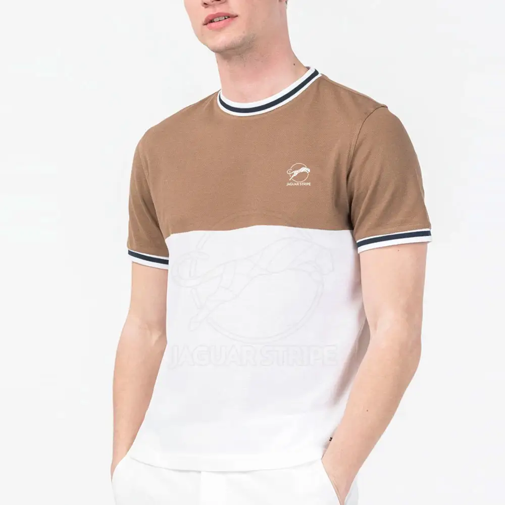 T-shirt da uomo per abbigliamento estivo t-shirt con finiture a contrasto su misura per t-shirt da uomo leggera e confortevole per adulti