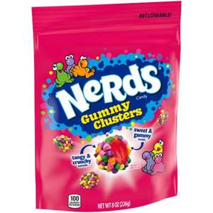 NERDS sakızlı kümeleri gökkuşağı gevrek ve sakızlı şeker çantası