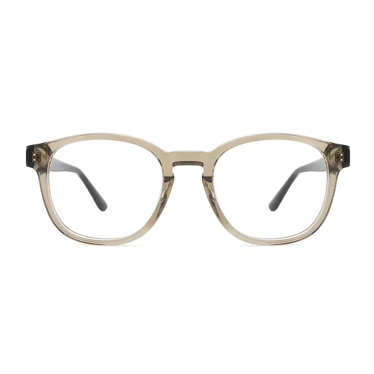 女性のための新しい光学フレーム高品質の丸い形のユニークなデザインのアセテートメガネ3D印刷アイウェア