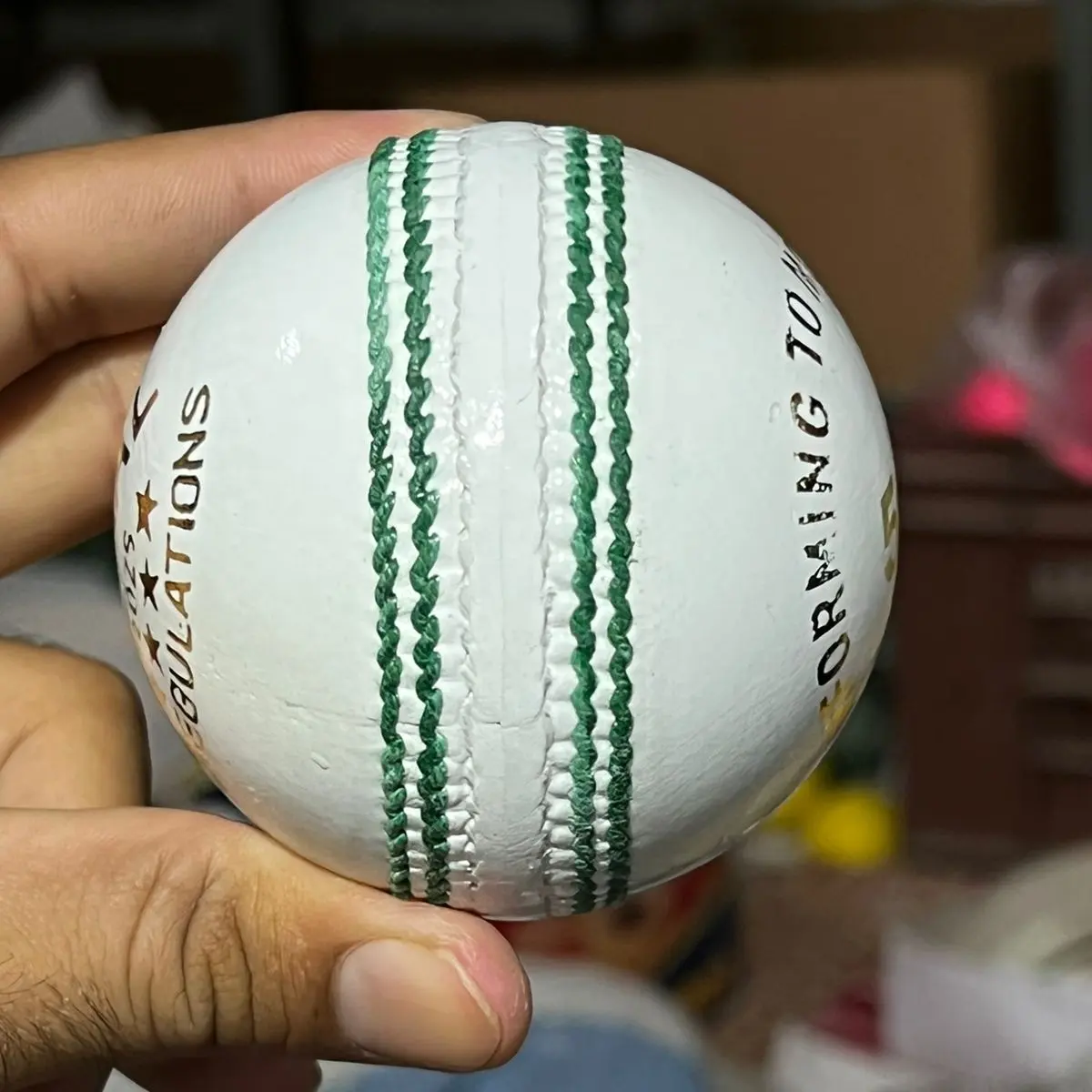 Pelota dura de cuero para grillo profesional, bola dura blanca de alta calidad, precio barato