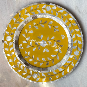 BONE <strong>INLAY</strong> and MOTHER of PEARL <strong>INLAY</strong> CHARGER PLATES MOTHER of PEARL PLATE SAUCER and DISHES QATAR BAHRAIN USA SAUDI ARABIA OMAN - Product Image 1