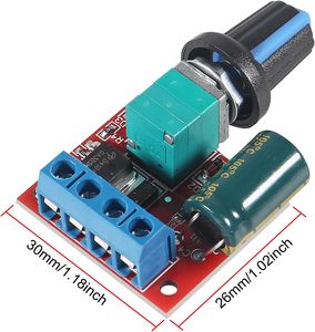 ミニDCモーターPWMスピードコントローラDC 5V-35V 5Aスピード調節可能スイッチモジュール6V 12V 24VレギュレータLEDインジケータ付き - Product Image 5