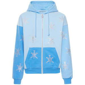 新着OEMカスタムパーカー光沢のあるラインストーンロゴストリートウェア秋冬服特大フィット - Product Image 5