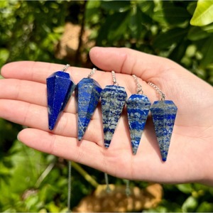 En popüler 6 yönlü Sodalite sarkaç el yapımı enerji şifa kristal modeli Dowsing toplu için toptan değerli taş - Product Image 5