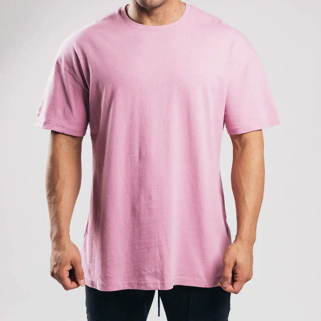 बड़े पुरुषों टी शर्ट 95% कपास 5% Elastane त्वरित सूखी नरम कसरत activewear फिटनेस जिम सांस वृहदाकार टी शर्ट