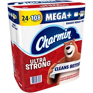 Charmin-超ソフトクッションタッチトイレットペーパー、24ファミリーメガロール = 123レギュラーロールを購入