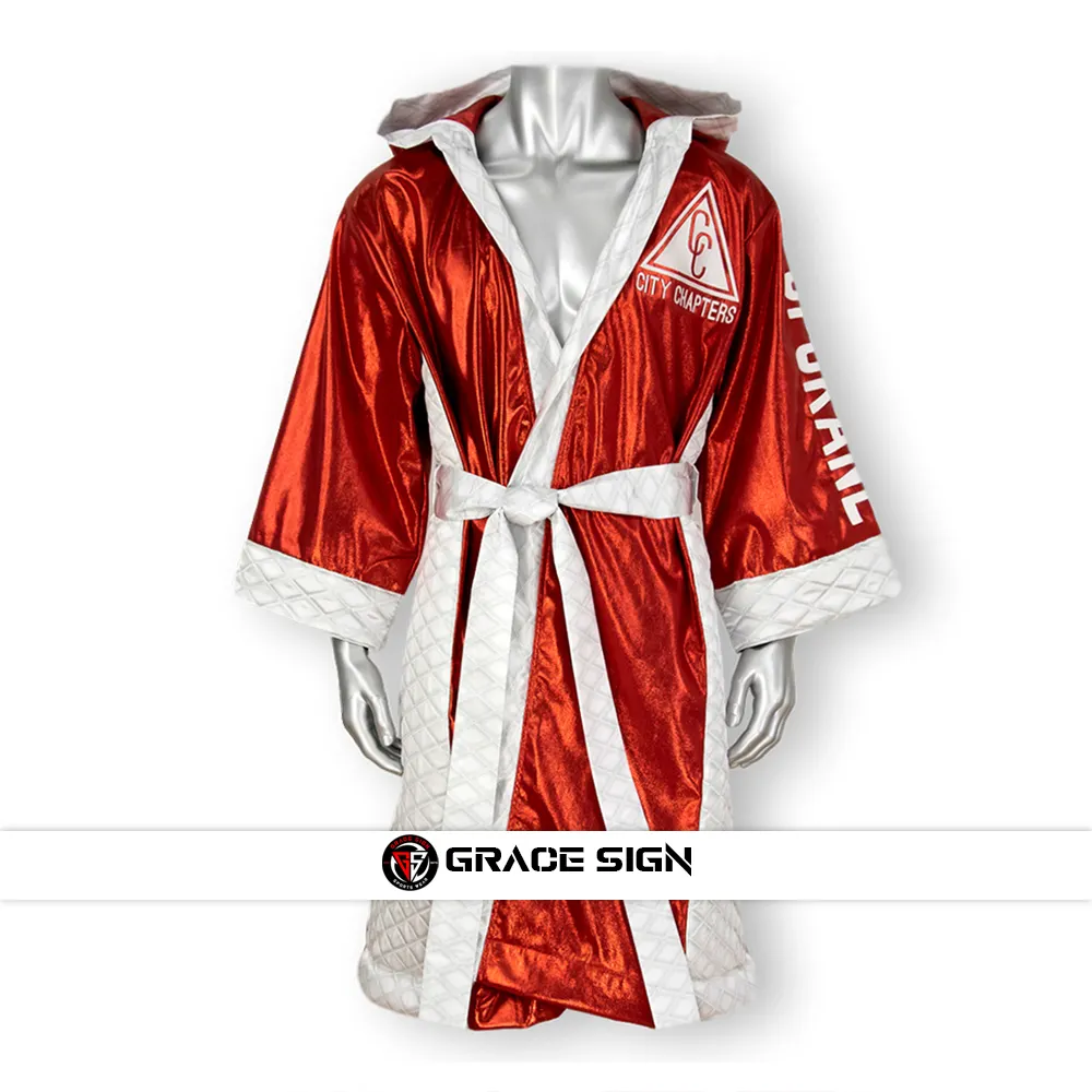 Bata de boxeo de diseño personalizado de la mejor calidad con capucha para combate de boxeo | Bata de boxeo de precio barato con diseños personalizados