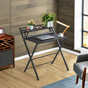 Mesa de ordenador plegable de almacenamiento de doble capa moderna Simple hogar estudiante estudio escritorio habitación instalación-muebles de alquiler gratis - Product Image 6