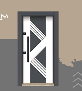 Modern tasarlanmış ahşap ve polimer zırhlı çelik kapı Villa türk tarzı haddeleme dış güvenlik için özellikle daireler için - Product Image 2