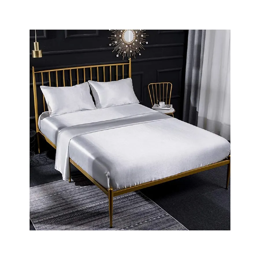 Sábanas de algodón suave y sedoso para cama de hotel, fundas de almohada de lujo, color blanco sólido, oferta