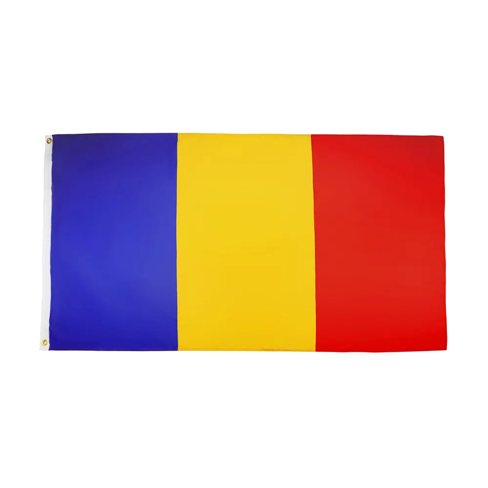 Euro 2024 Schlussverkauf Fußballfeier 100 % langlebiges Polyester 90 × 150 cm individuell 3 × 5 Fuß Flagge Rumänien Flagge Rumäniens