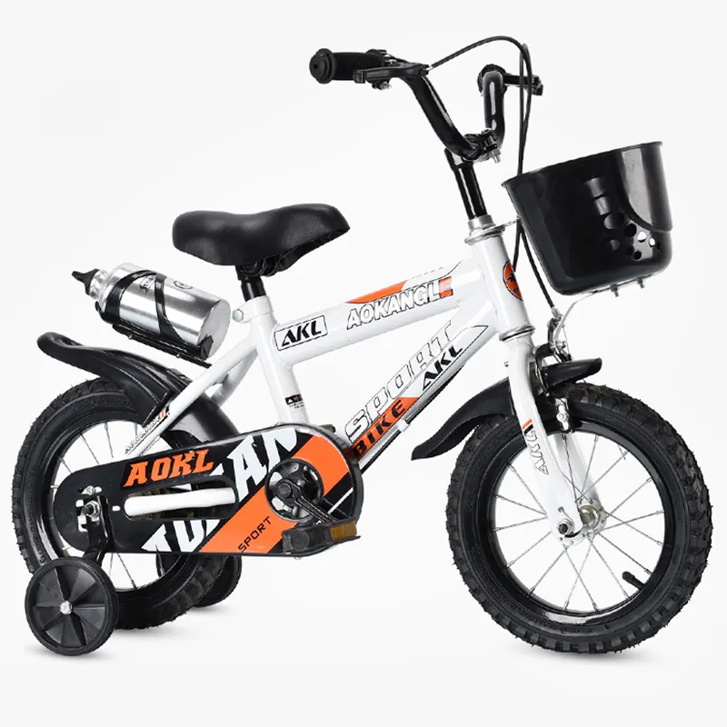 Beyaz 12 inç çocuk bisikleti için 2-13 yaşındaki erkek ve kız öğrenciler için eğitim tekerlekleri ile bisiklet hediyeler için çocuk bisikleti