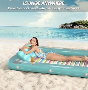 Sunbathing Pool Lounge Raft Floatie Toys 4 in 1 Pool <strong>Floater</strong> Tanning <strong>Mat</strong> Pad for Adult Blow up Inflatable Pool Lounger Float - Product Image 4