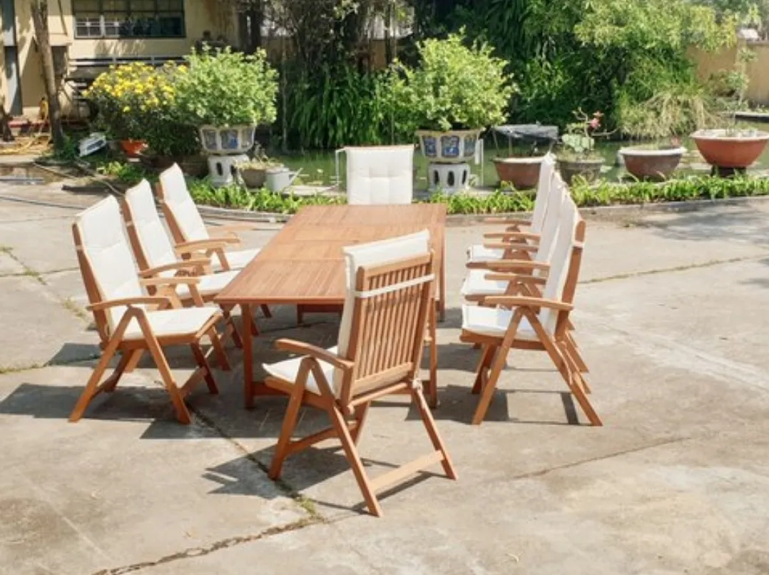 De Madera de muebles al aire libre de alta calidad mesas Silla de ocio 4 piezas Juego de Bistro