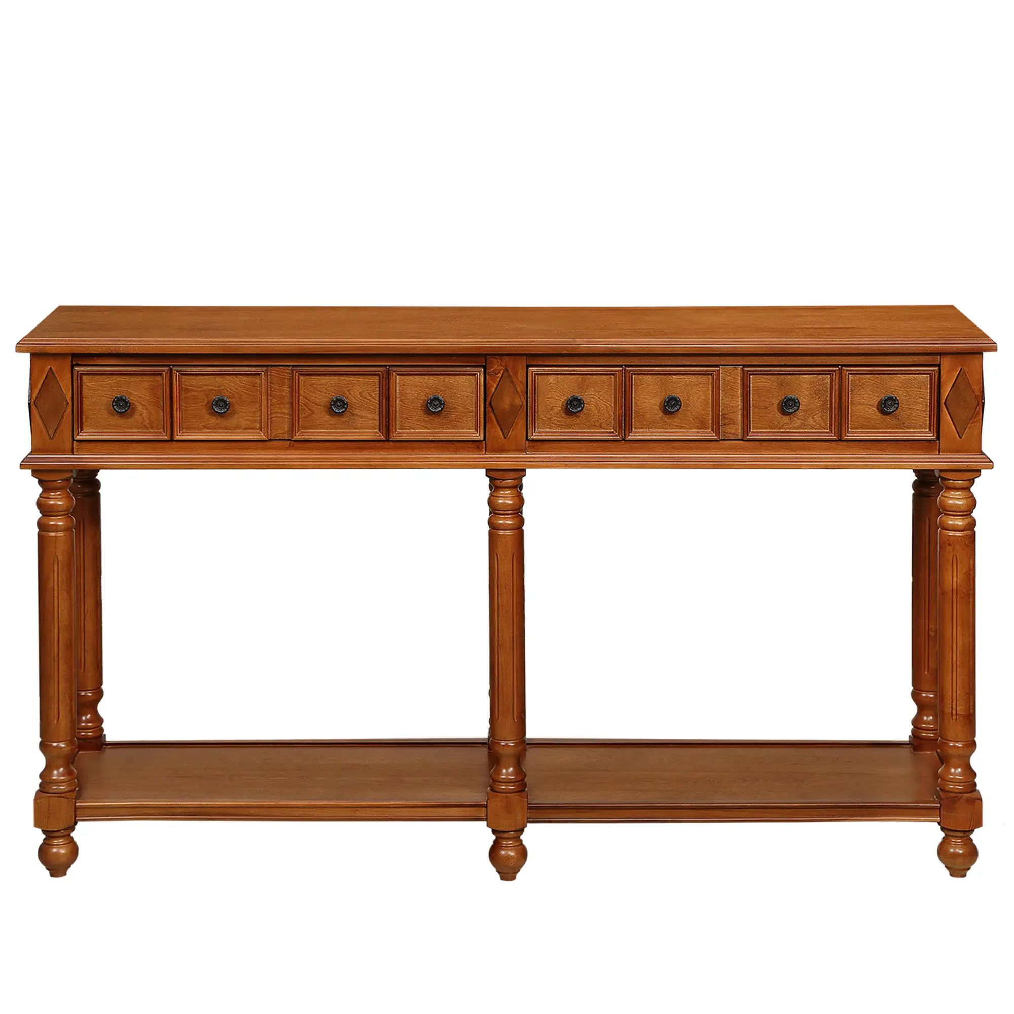 Elegante mesa de consola rectangular: almacenamiento, cajones, estante, ideal para la decoración de la entrada y la sala de estar