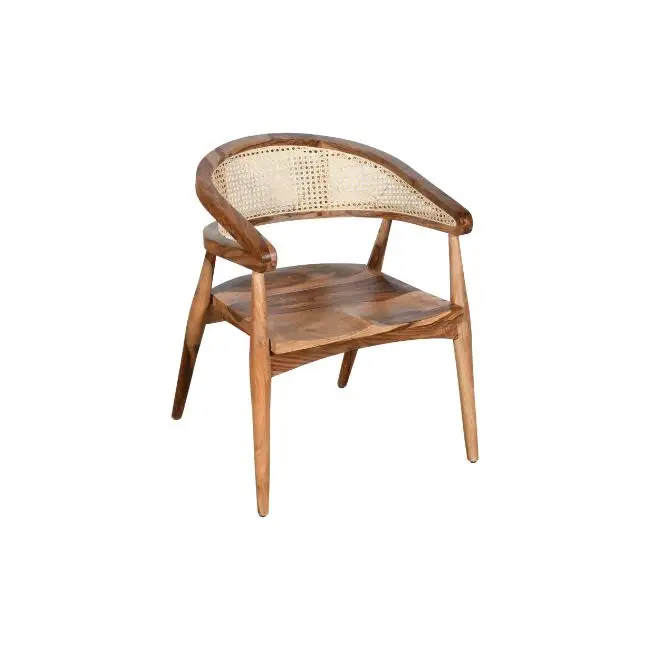 Лидер продаж, недорогой стул из твердой древесины из ротанга, обеденный стул из Индии для столовой, ресторана, деревянный стул