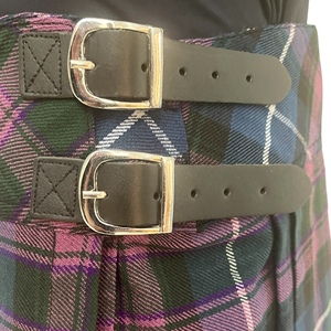 BILLIE kadın rahat 13oz akrilik yün Tartan <span class=keywords><strong>Kilt</strong></span> bütçe ekonomik Scottish giyim 2 tokaları ile deri kayışlar