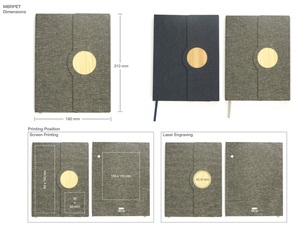 A5 rPet bìa cứng máy tính xách tay tre đóng cửa từ biểu tượng tùy chỉnh Văn Phòng TrườNg sử dụng vải gỗ Bìa - Product Image 6