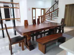 Modern Chinese Design Free-Spirited 250cm <strong>Teak</strong> Dining <strong>Table</strong> for Restaurant Dining Room <strong>Kitchen</strong> Durable by Crescent Crafts - Product Image 3