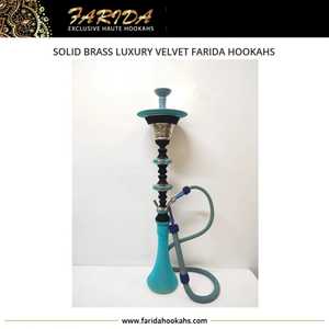 热卖Farida奢华天鹅绒涂层埃及黄铜水烟套装独特设计优质水烟